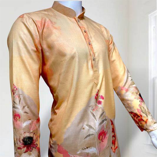 "Nirav" Designer digital printed kurta with foil print.