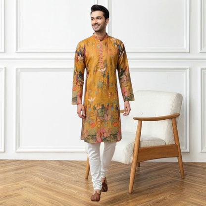 "Krishang" Premium digital printed kurta with lining.