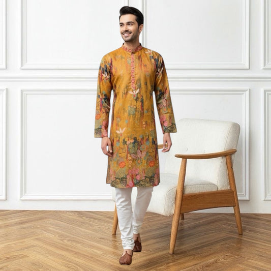 "Krishang" Premium digital printed kurta with lining.