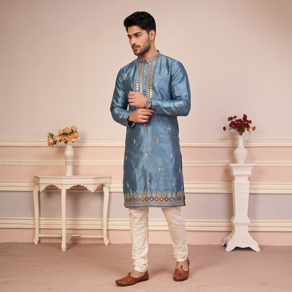 "Bhavya" Premium mirror and thread work kurta.