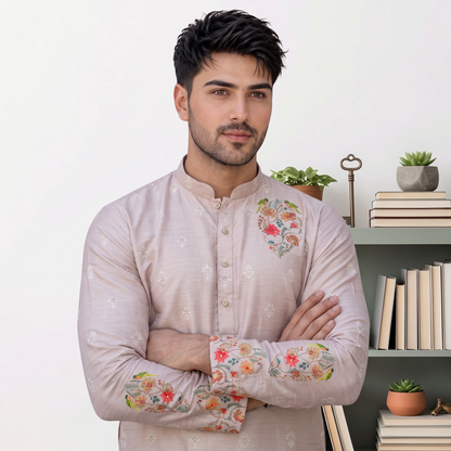 "Ajay" Premium digital and foil printed kurta.