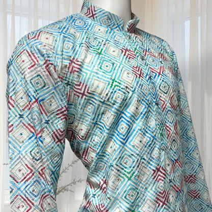 "Naksh" Premium digital printed cotton kurta with thread and sequins embroidery.
