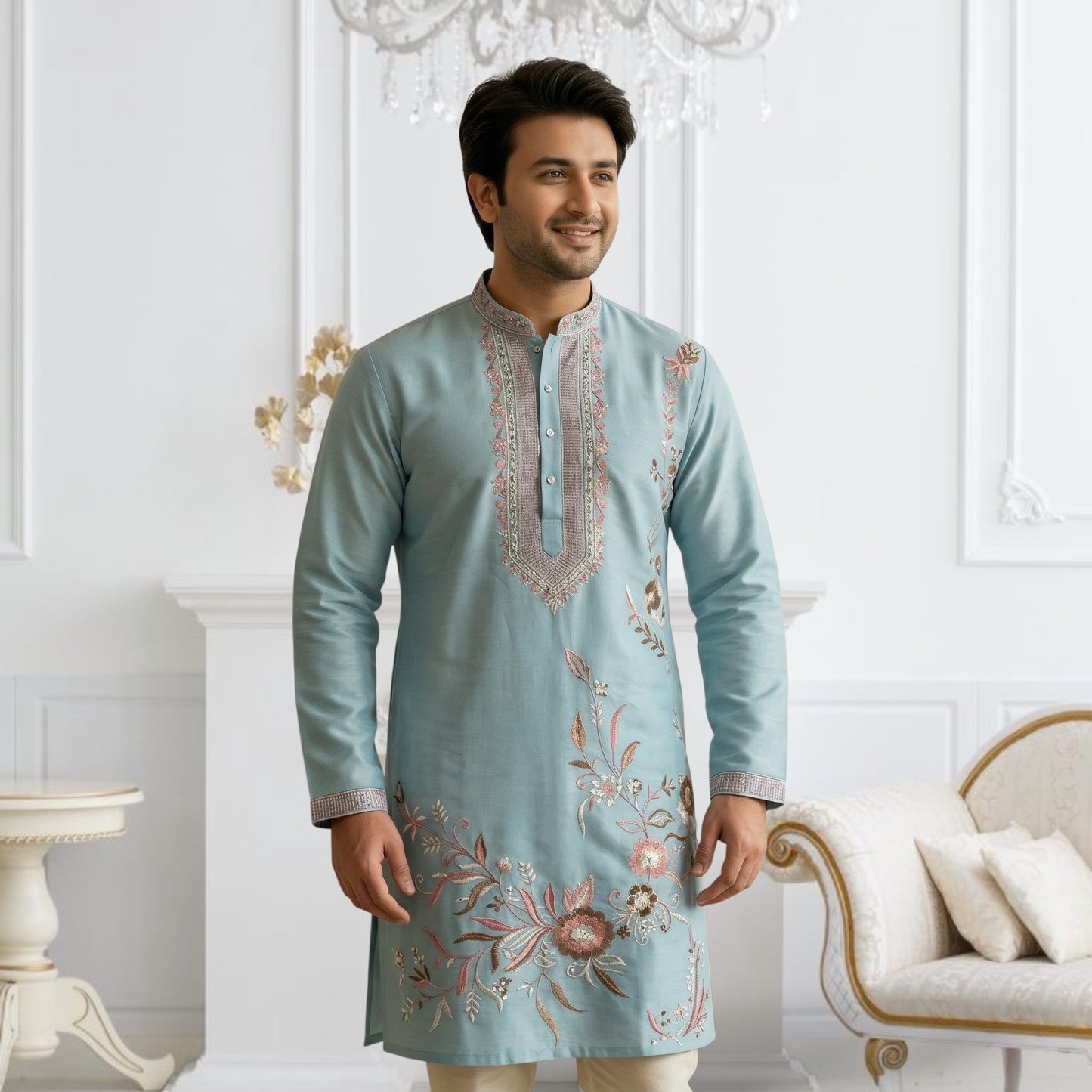 "Sanav" Premium embroidery kurta.