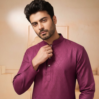 "Tarav" Self weave fabric kurta.