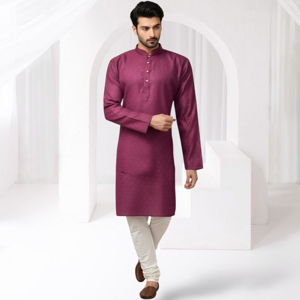 "Tarav" Self weave fabric kurta.
