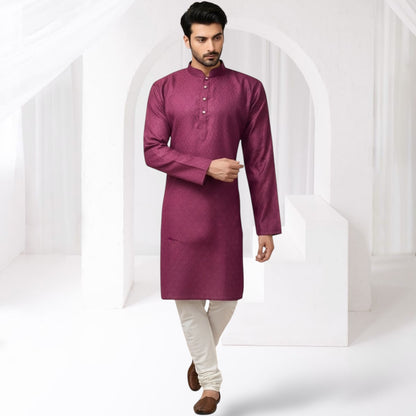 "Tarav" Self weave fabric kurta.