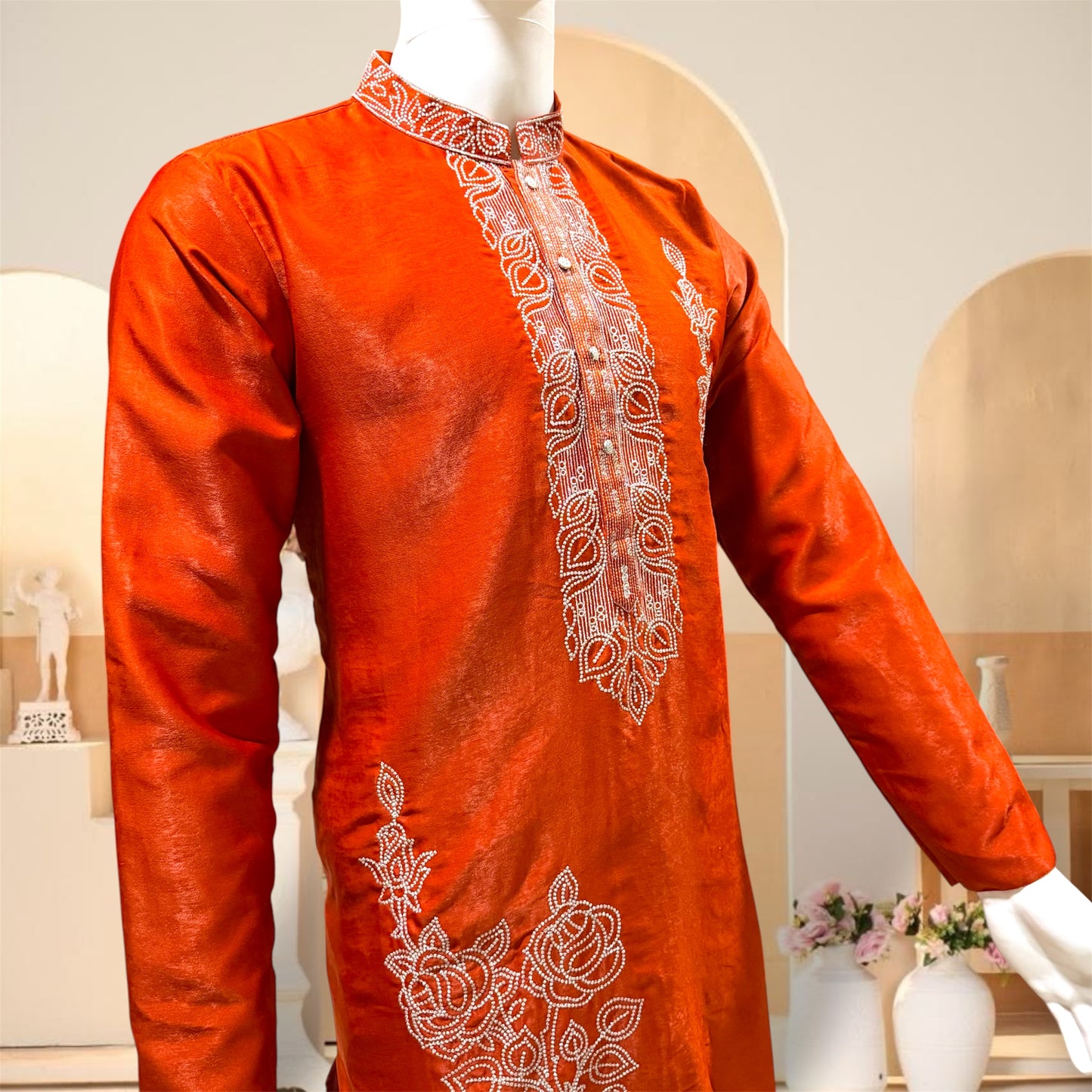 "Dhiaan" Premium embroidered kurta with lining.