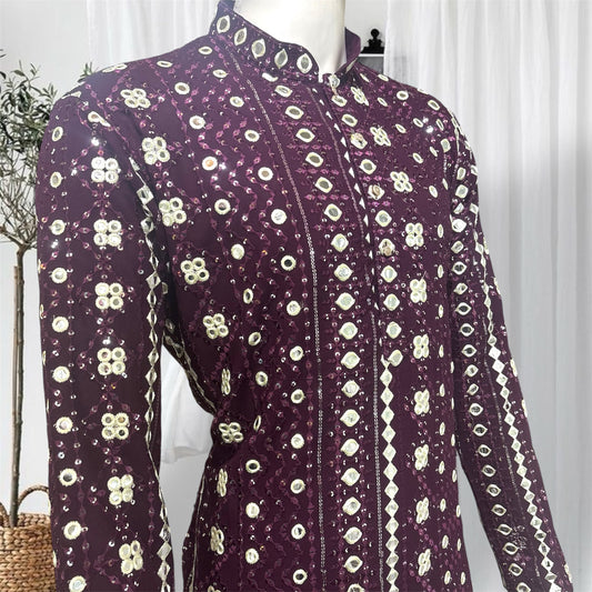 "Kevin" Premium rayon kurta with thread and mirror work.
