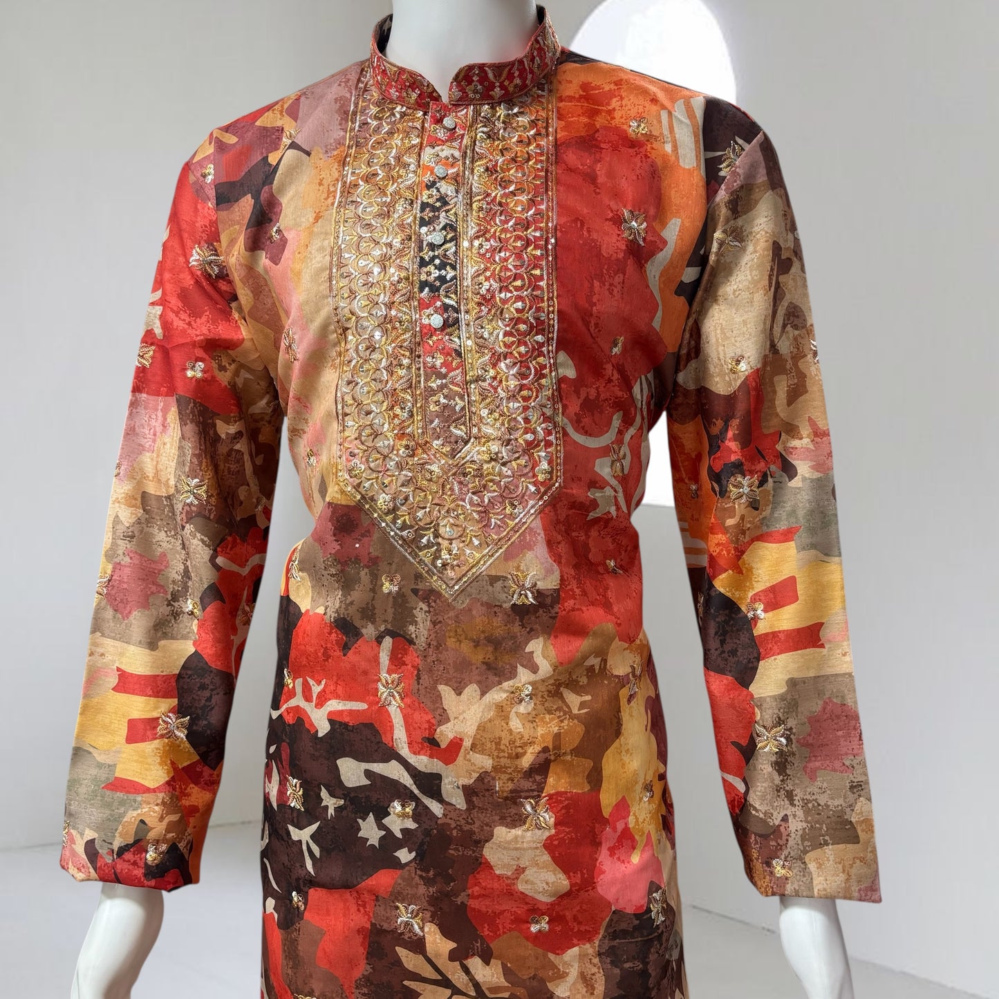 "Jeeyansh" Premium chanderi kurta with embroidery.