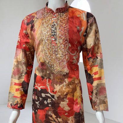 "Jeeyansh" Premium chanderi kurta with embroidery.