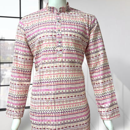 "Omesh" Premium digital printed kurta with thread and sequins work.