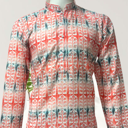 "Yuven" Premium digital printed kurta with thread and metallic sequins