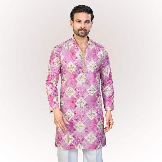 "Shree" Premium v neck thread ans sequins kurta with lining.(Wide pants included)