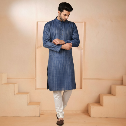 "Atharva" Premium cotton printed kurta.
