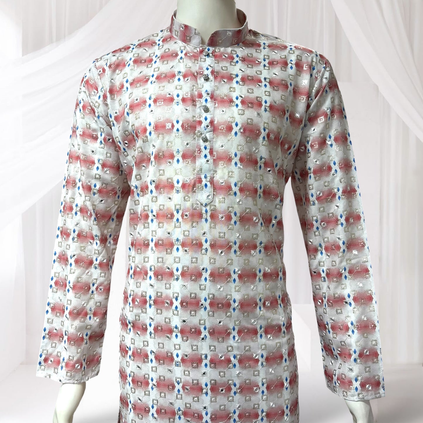 "Dhruv" Premium cotton kurta with delicate thread, sequins and mirror work.