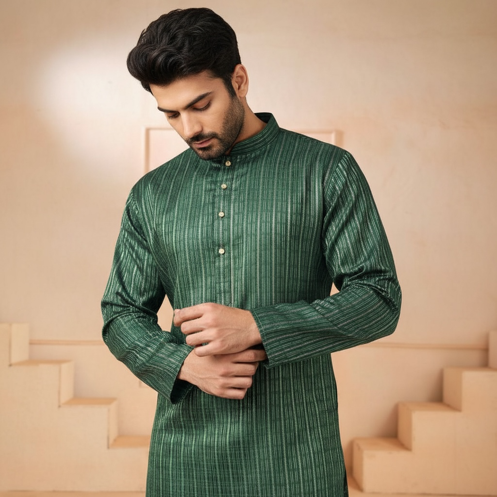 "Atharva" Premium cotton printed kurta.
