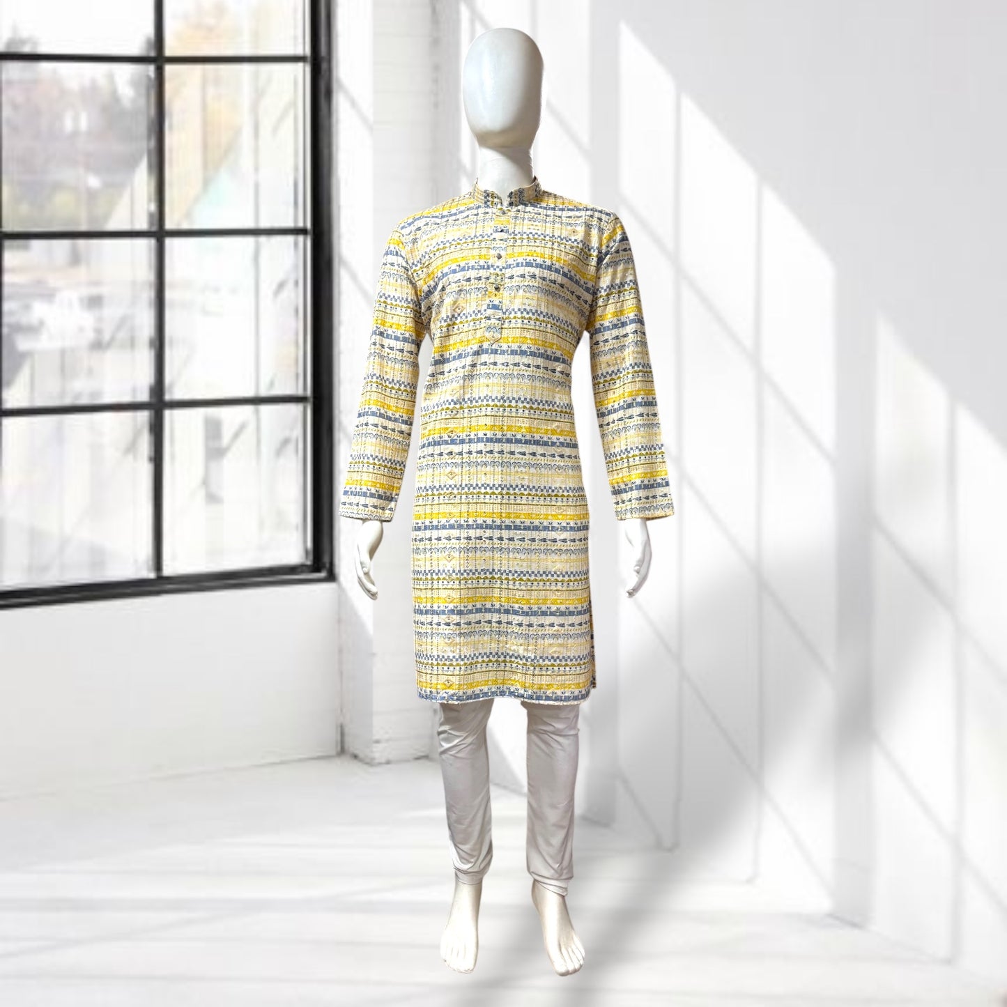 "Omesh" Premium digital printed kurta with thread and sequins work.