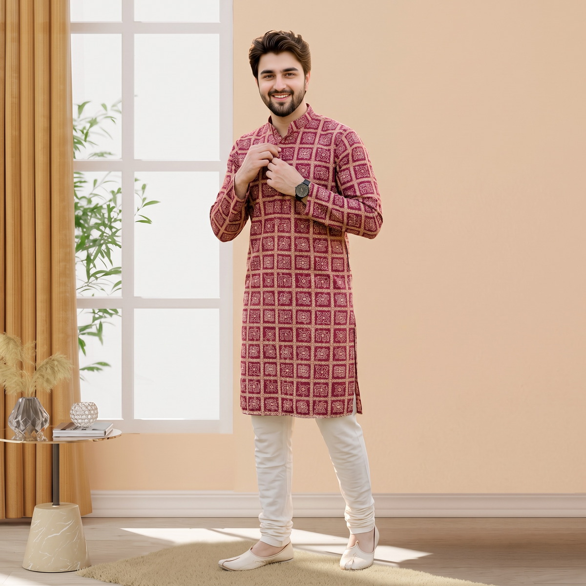 "Shlok" Bandhani Kurta.