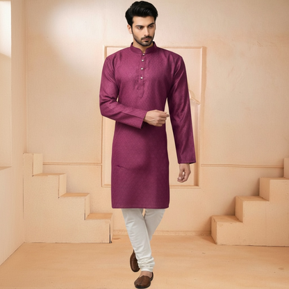 "Tarav" Self weave fabric kurta.