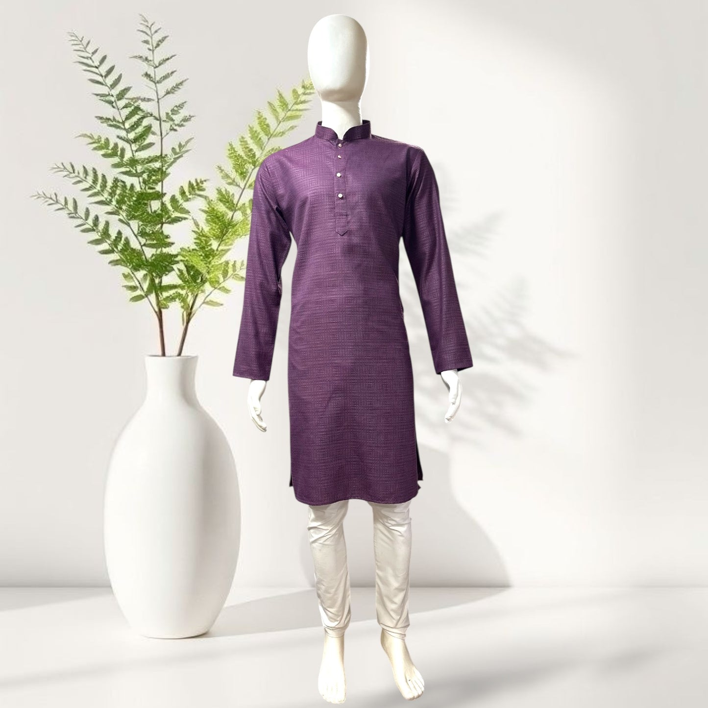 "Rishi" Self weave fabric kurta.