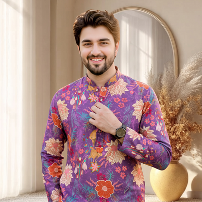 "Mishay" Digital and foil printed kurta.