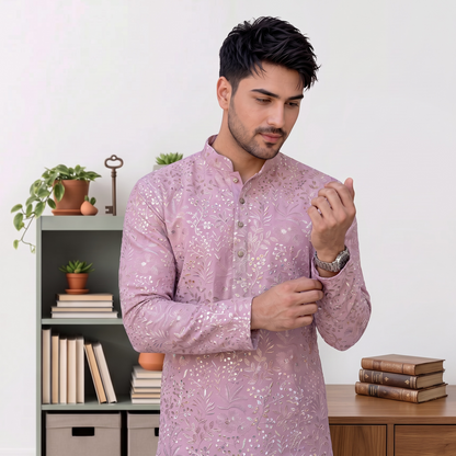 "Aviraj" Premium thread and sequins work kurta and lining.
