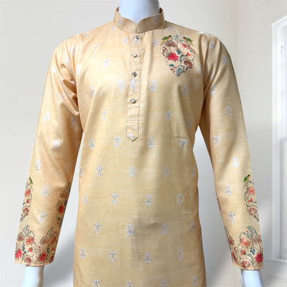 "Ajay" Premium digital and foil printed kurta.