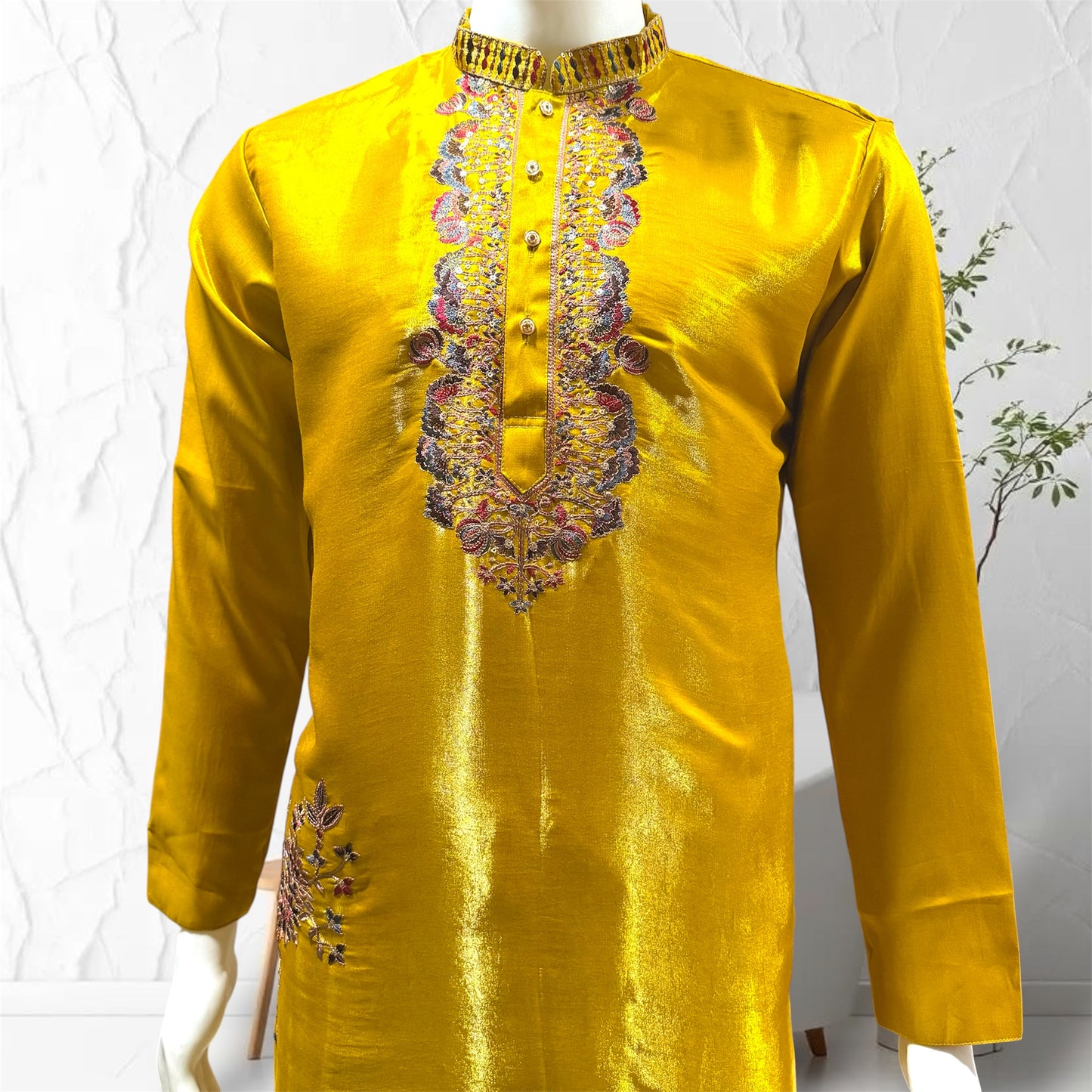 "Parth" Premium embroidery silk kurta with lining.