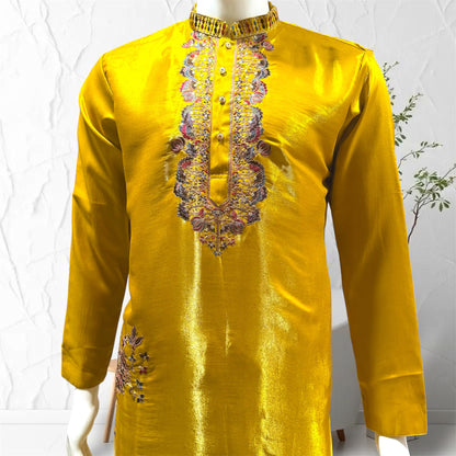 "Parth" Premium embroidery silk kurta with lining.