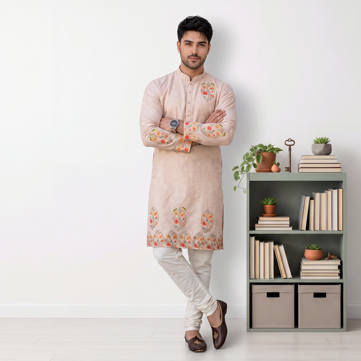 "Ajay" Premium digital and foil printed kurta.