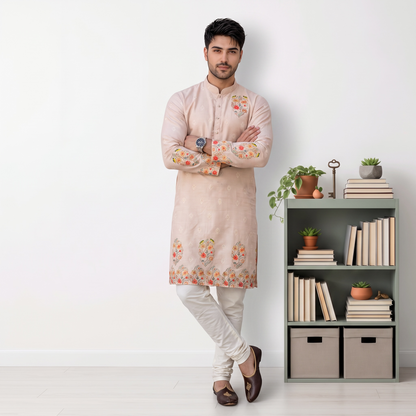 "Ajay" Premium digital and foil printed kurta.