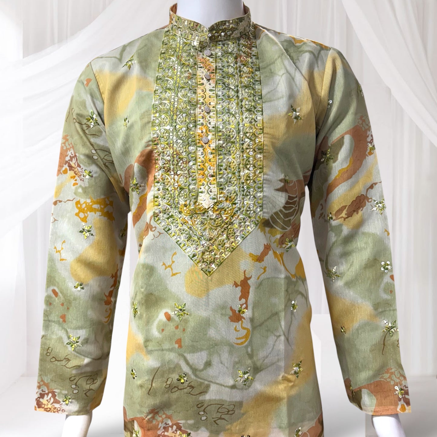 "Mayansh" Premium chanderi silk fabric with embroidery.