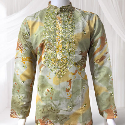 "Mayansh" Premium chanderi silk fabric with embroidery.