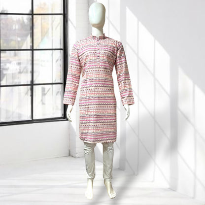 "Omesh" Premium digital printed kurta with thread and sequins work.