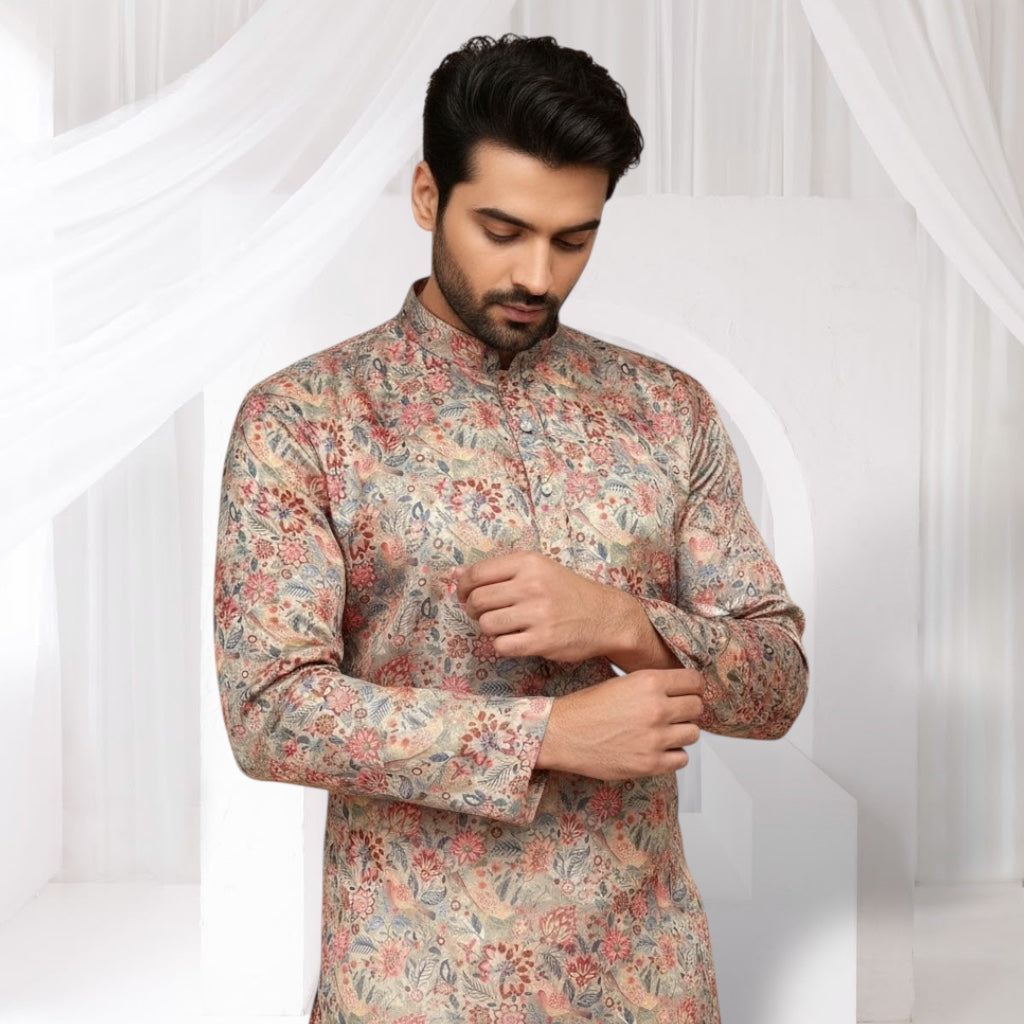 "Nihaar"  Premium cotton printed kurta.