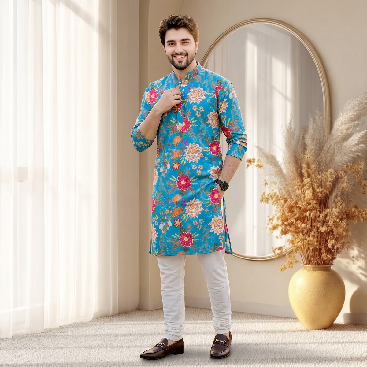 "Mishay" Digital and foil printed kurta.