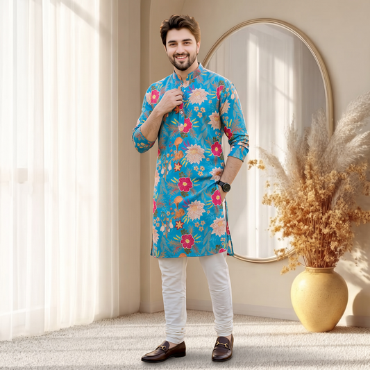"Mishay" Digital and foil printed kurta.