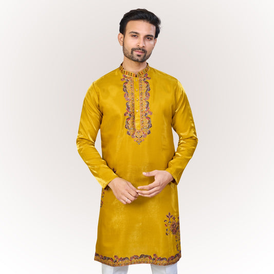 "Parth" Premium embroidery silk kurta with lining.