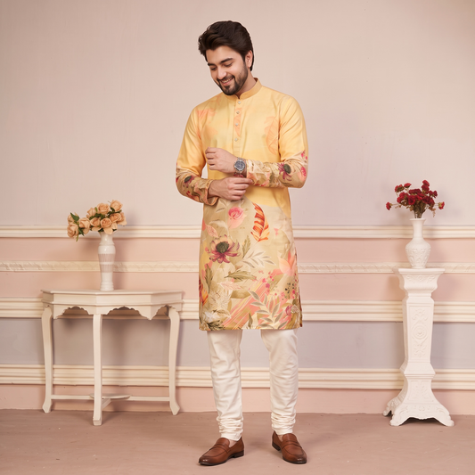 "Nirav" Designer digital printed kurta with foil print.
