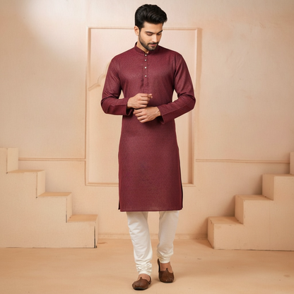 "Tarav" Self weave fabric kurta.