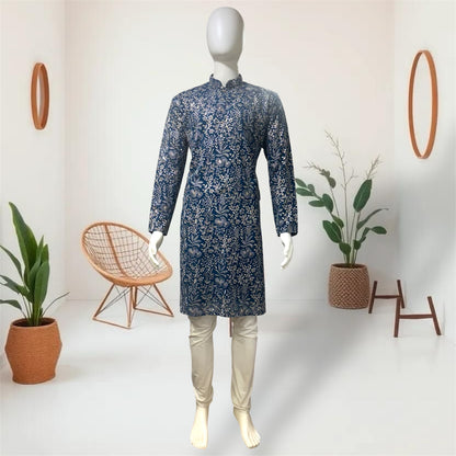 "Aviraj" Premium thread and sequins work kurta and lining.