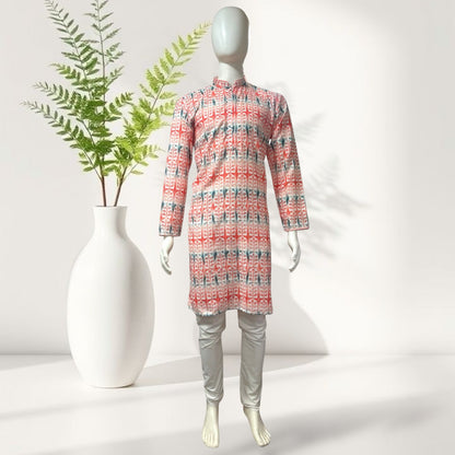 "Yuven" Premium digital printed kurta with thread and metallic sequins