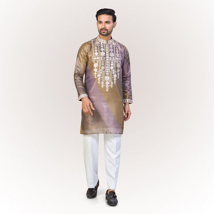 "Kabir" Premium tissue silk kurta with gota work.