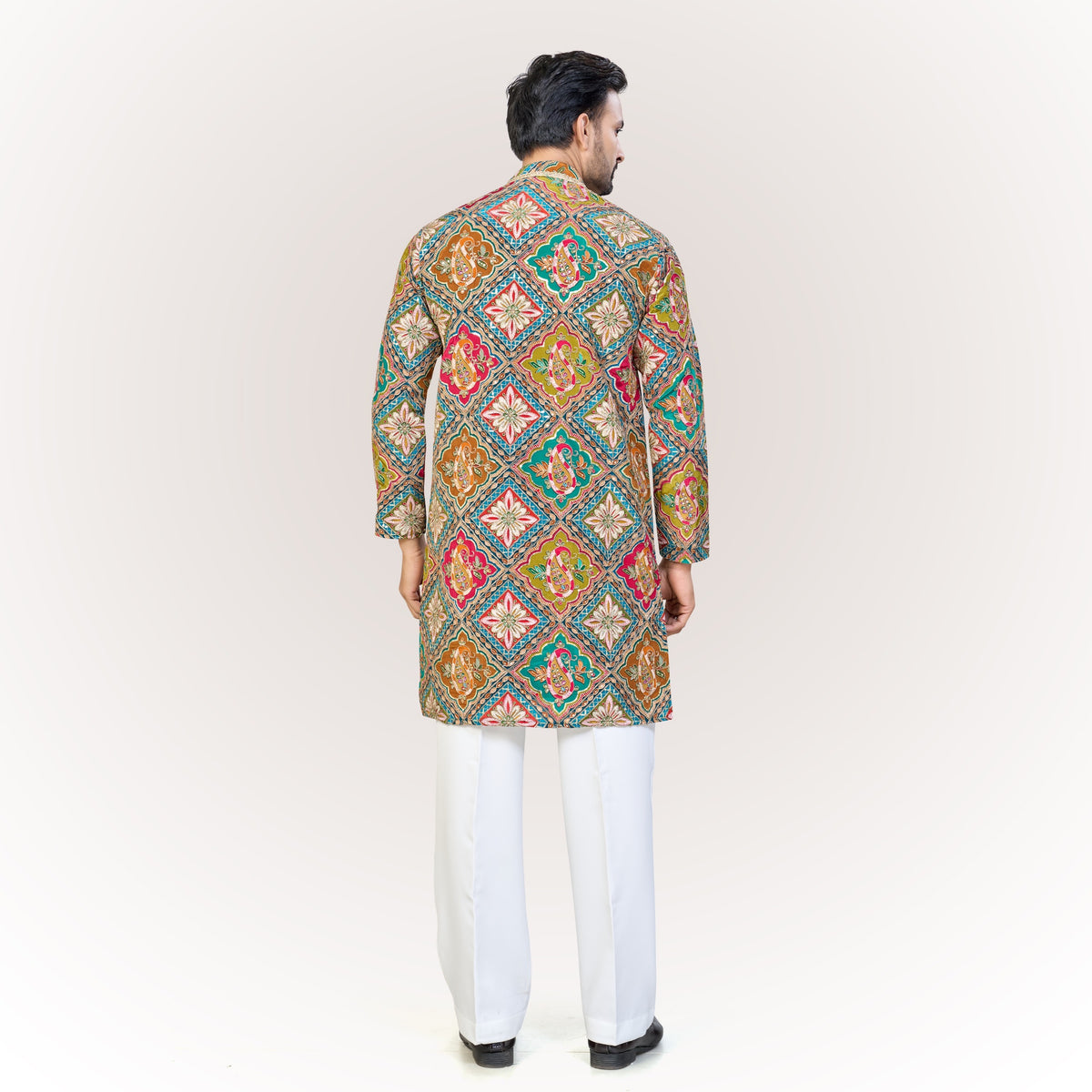 "Anand" Premium position print and embroidey kurta.(wide pants included)