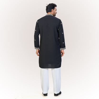 "Pranay" Premium hand embroidery v neck kurta.