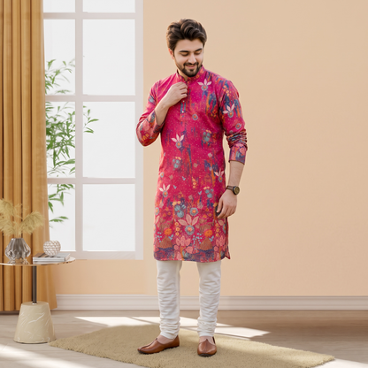 "Krishang" Premium digital printed kurta with lining.