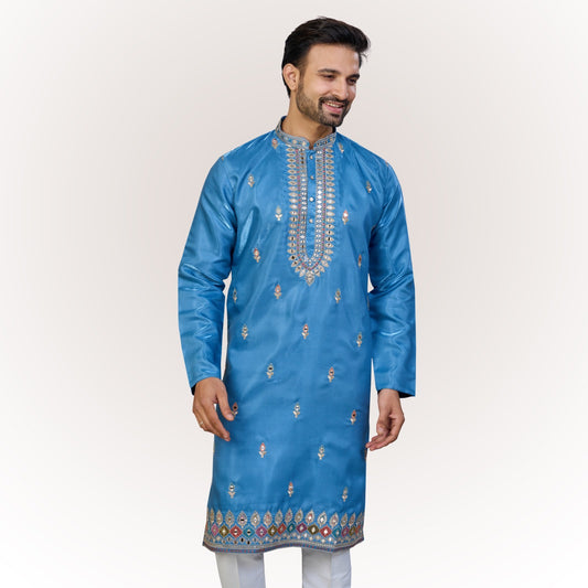 "Bhavya" Premium mirror and thread work kurta.