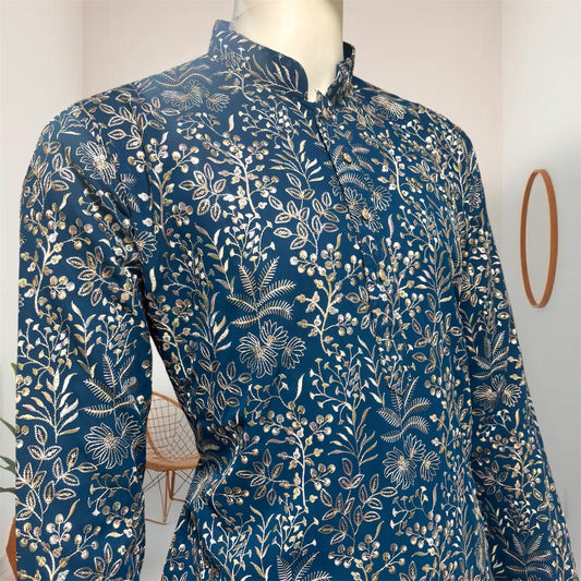 "Aviraj" Premium thread and sequins work kurta and lining.