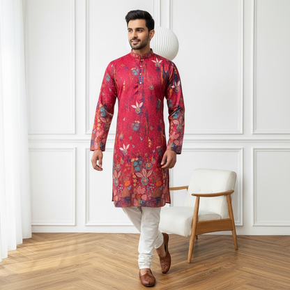 "Krishang" Premium digital printed kurta with lining.