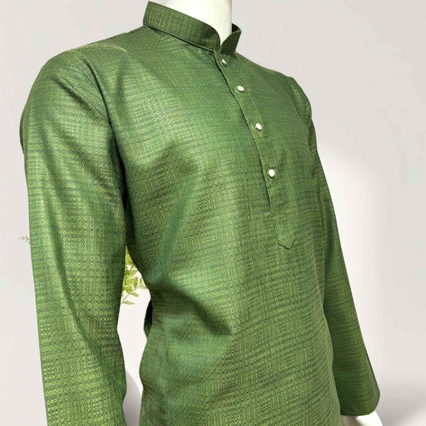 "Rishi" Self weave fabric kurta.